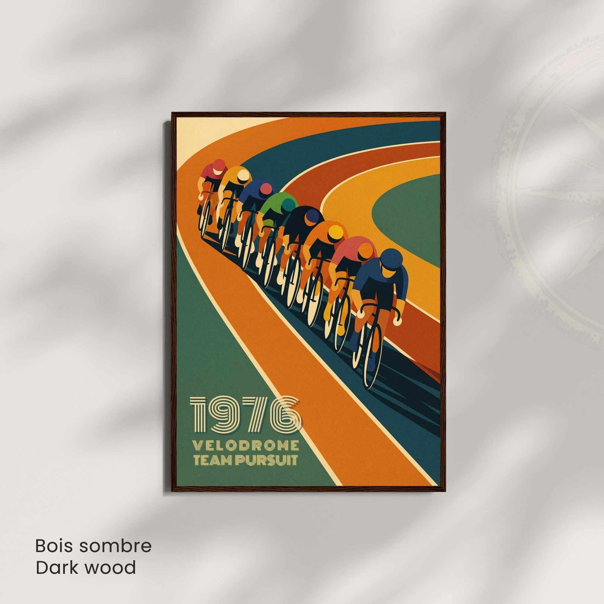 Affiche Vélodrome 1976 Cyclisme | Poster Vintage Cycliste | Illustration Sportive Murale