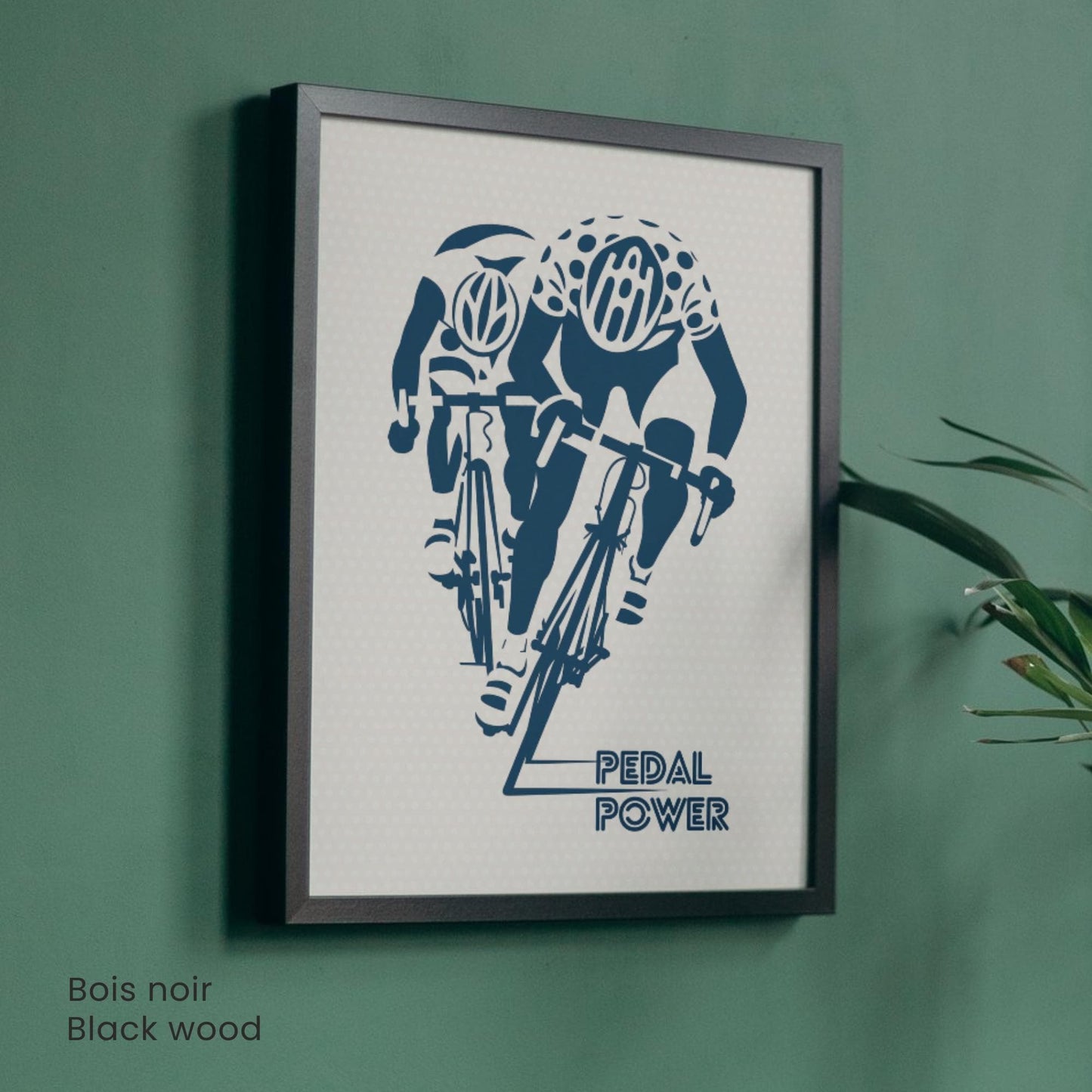 Affiche Cyclisme Pedal Power | Poster Vintage Vélo | Illustration Sportive Murale
