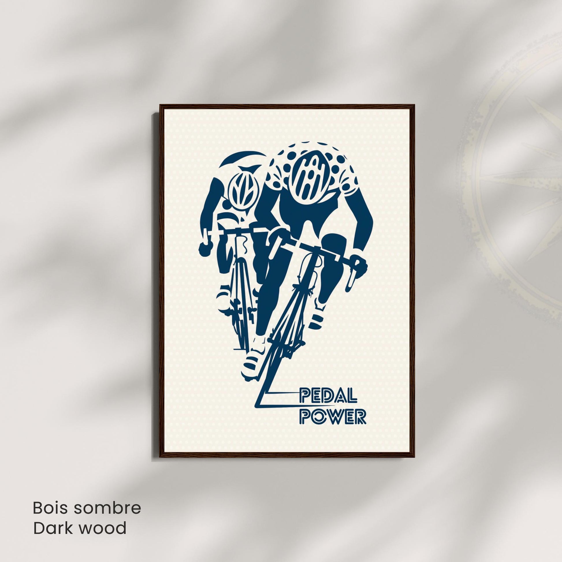 Affiche Cyclisme Pedal Power | Poster Vintage Vélo | Illustration Sportive Murale