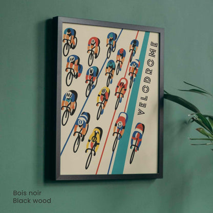 Affiche Cyclisme Vélodrome | Poster Vintage Vélo | Illustration Sportive Murale