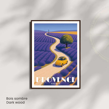 Affiche Provence Lavande | Poster Vintage France | Illustration Retro Voyage