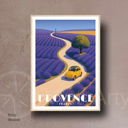 Affiche Provence Lavande | Poster Vintage France | Illustration Retro Voyage