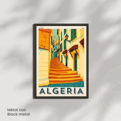Affiche Alger | Poster Vintage Algérie | Affiche Casbah, Algérie