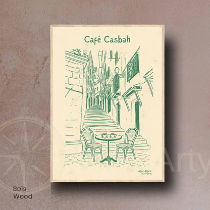Affiche Café Casbah | Poster Vintage Alger | Art Rétro Algérie
