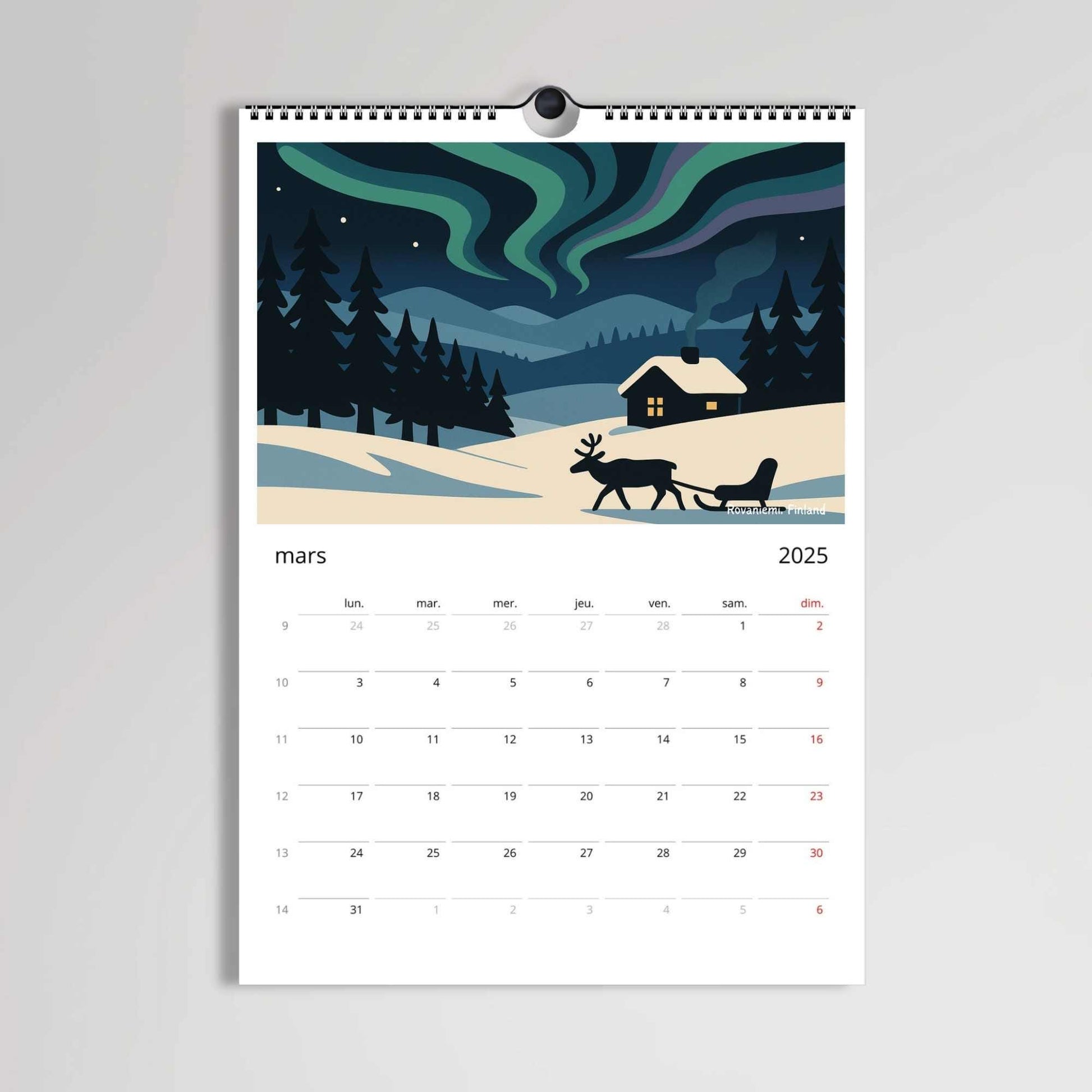 Calendrier mural 2026 Voyage | 12 illustrations du monde | Personnalisable & réutilisable en affiches