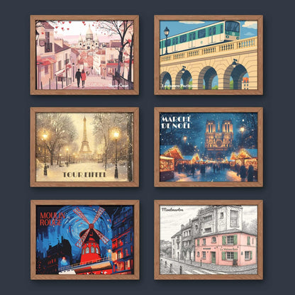 Calendrier mural 2026 Paris | Calendrier Paris, France | Calendrier Réutilisable en affiches déco