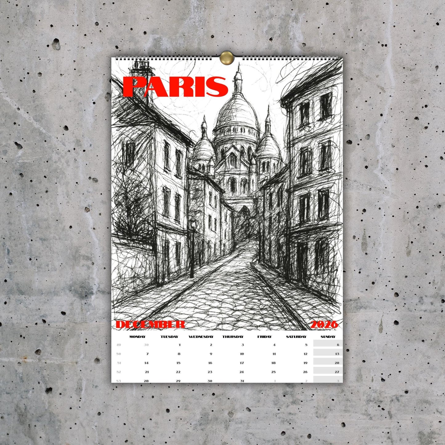 Calendrier Voyage 2026 – Calendrier Villes du Monde – Cadeau Original Minimaliste