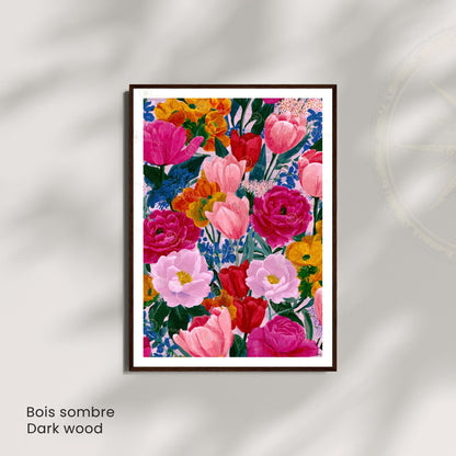 Affiche Fleurs Colorées – Poster Botanique Moderne – Illustration Florale Vibrante