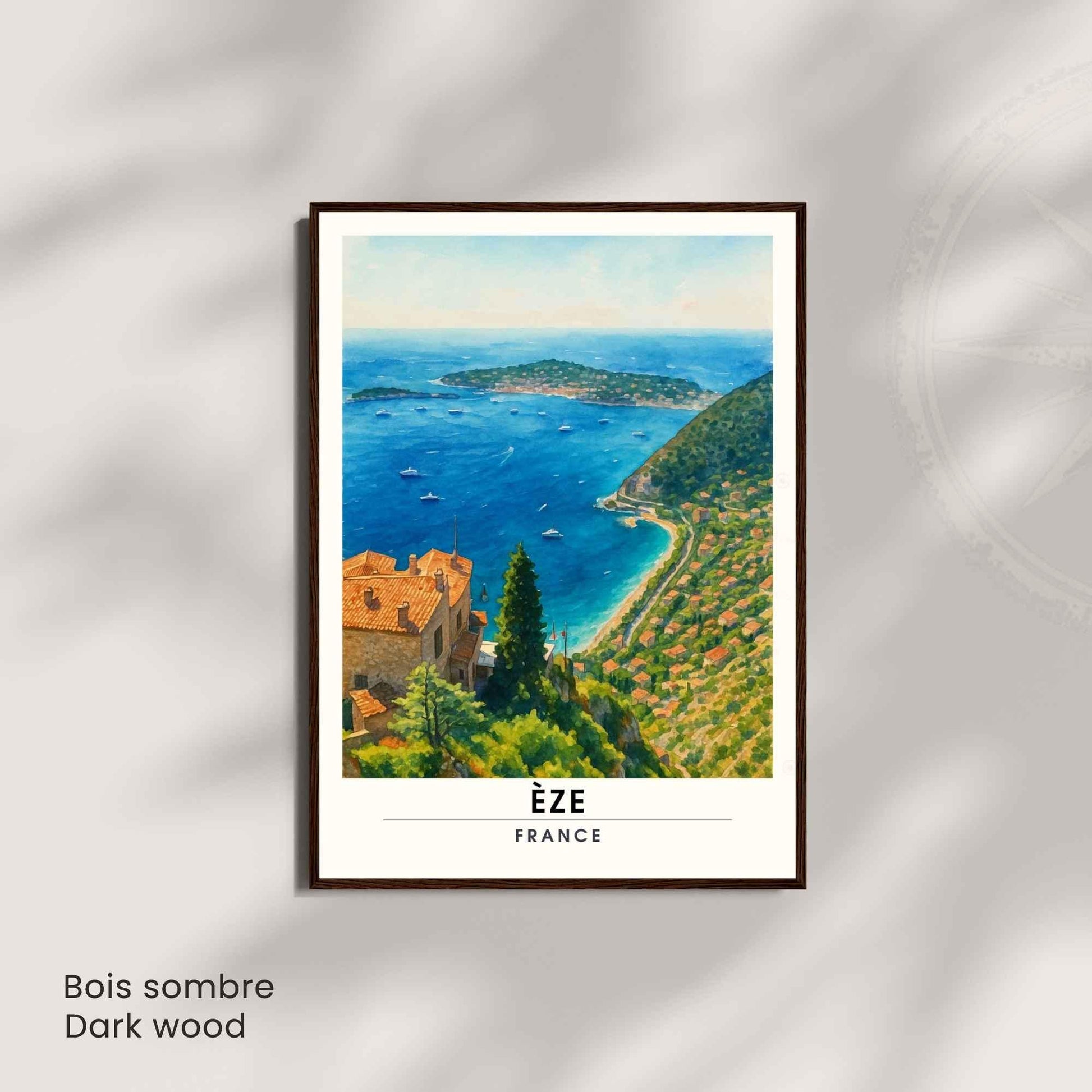 Affiche Èze France – Vue panoramique sur la Méditerranée
