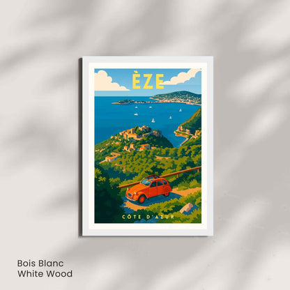 Affiche Èze Côte d’Azur – Vue panoramique sur la Méditerranée - Impression Èze