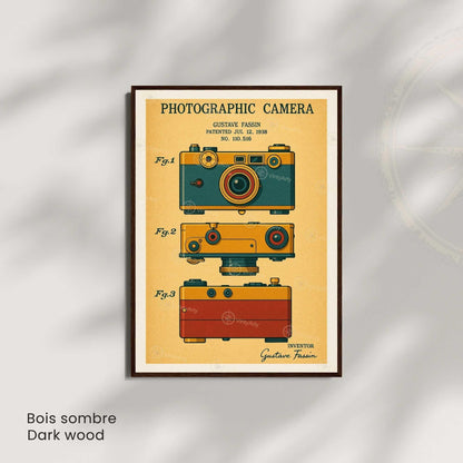 Affiche Vintage Appareil Photo – Brevet Photographique 1938 | Poster Rétro Photographie Industrielle