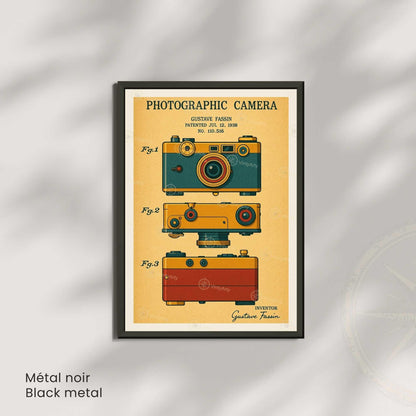 Affiche Vintage Appareil Photo – Brevet Photographique 1938 | Poster Rétro Photographie Industrielle