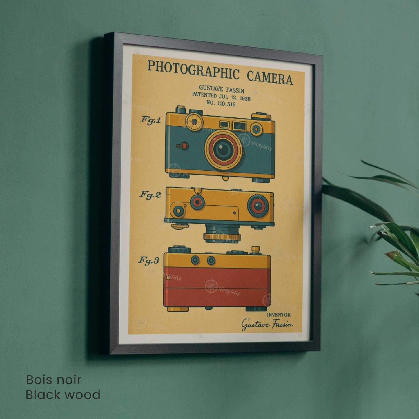 Affiche Vintage Appareil Photo – Brevet Photographique 1938 | Poster Rétro Photographie Industrielle