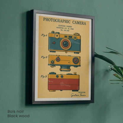 Affiche Vintage Appareil Photo – Brevet Photographique 1938 | Poster Rétro Photographie Industrielle