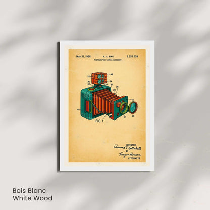 Affiche Vintage Appareil Photo – Brevet Photographique 1938 | Poster Rétro Photographie Industrielle