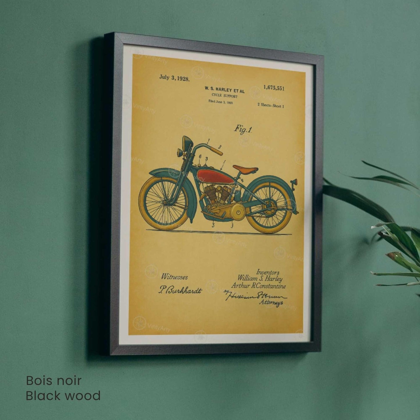 Affiche Brevet Moto Vintage – Poster Technique 1928 | Décoration Industrielle & Mécanique Rétro