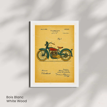 Affiche Brevet Moto Vintage – Poster Technique 1928 | Décoration Industrielle & Mécanique Rétro
