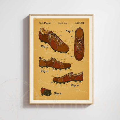 Affiche Brevet Chaussures de Sport Vintage – Poster Technique 1980 | Art Industriel & Design Sportif