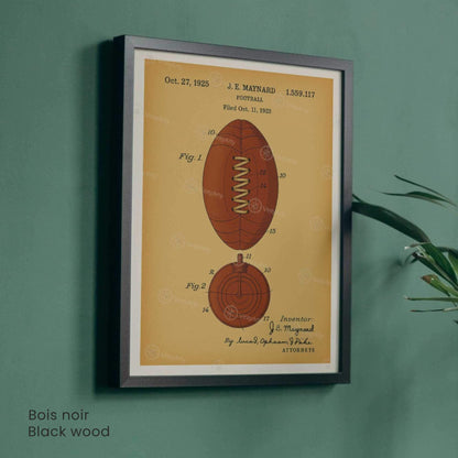 Affiche Brevet Ballon de Football Vintage – Poster Sportif 1925 | Décoration Industrielle & Design Rétro