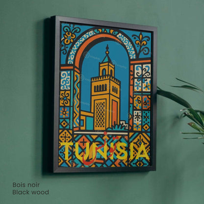 Affiche Tunisie – Poster Voyage Coloré | Art Méditerranéen & Décoration Murale Tunisienne