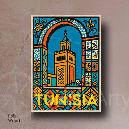 Affiche Tunisie – Poster Voyage Coloré | Art Méditerranéen & Décoration Murale Tunisienne