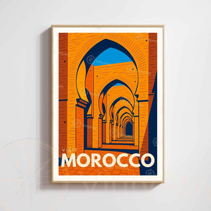 Affiche Maroc – Arches Marocaines | Affiche Voyage & Architecture Orientale