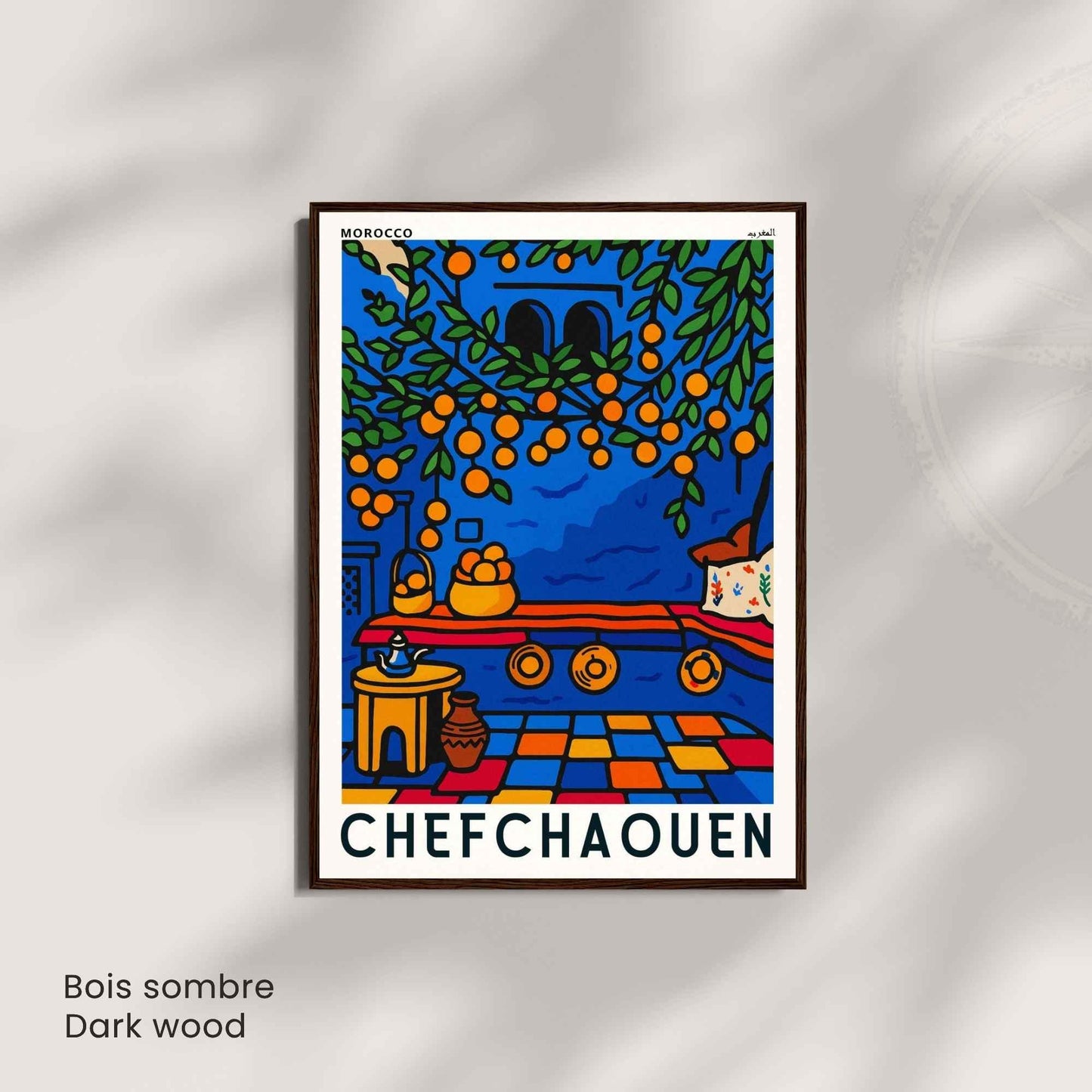 Affiche de voyage Chefchaouen – poster Maroc | Affiche Maroc et Art Oriental