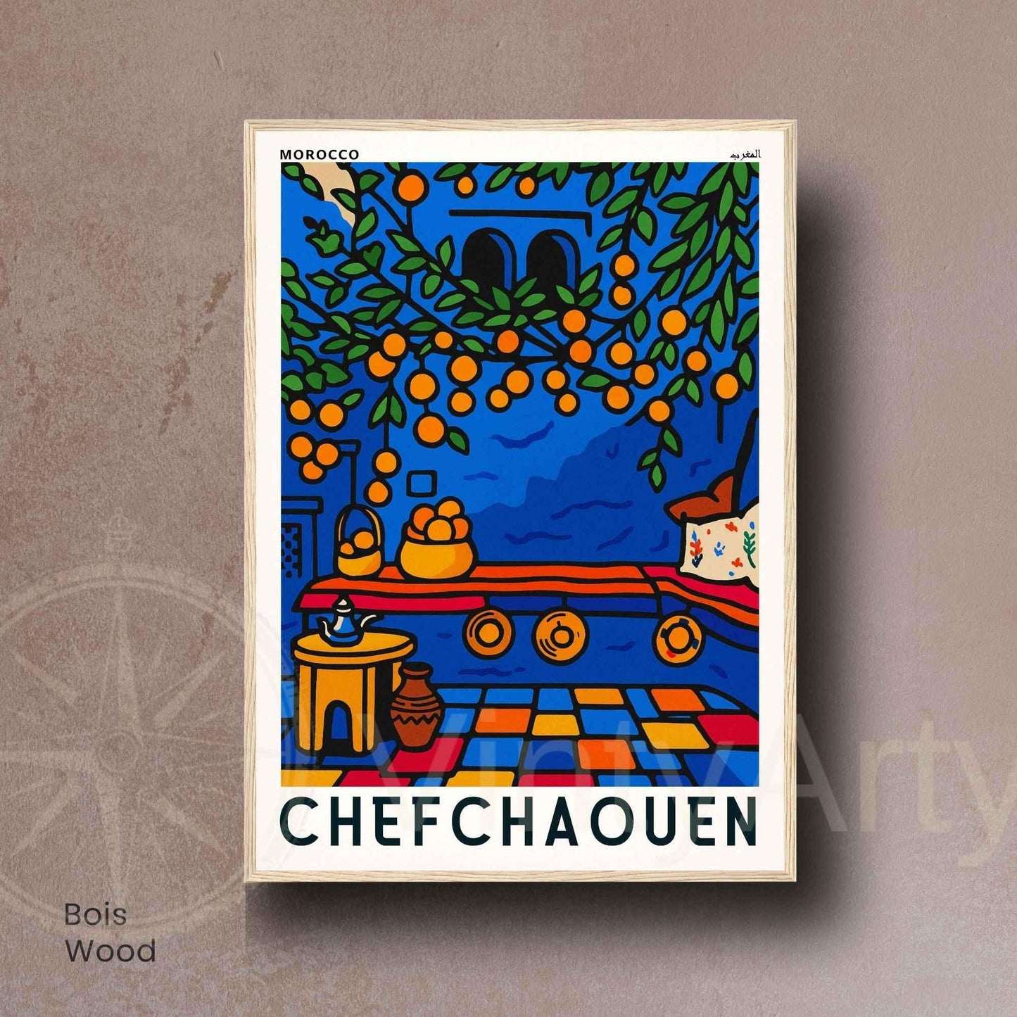 Affiche de voyage Chefchaouen – poster Maroc | Affiche Maroc et Art Oriental