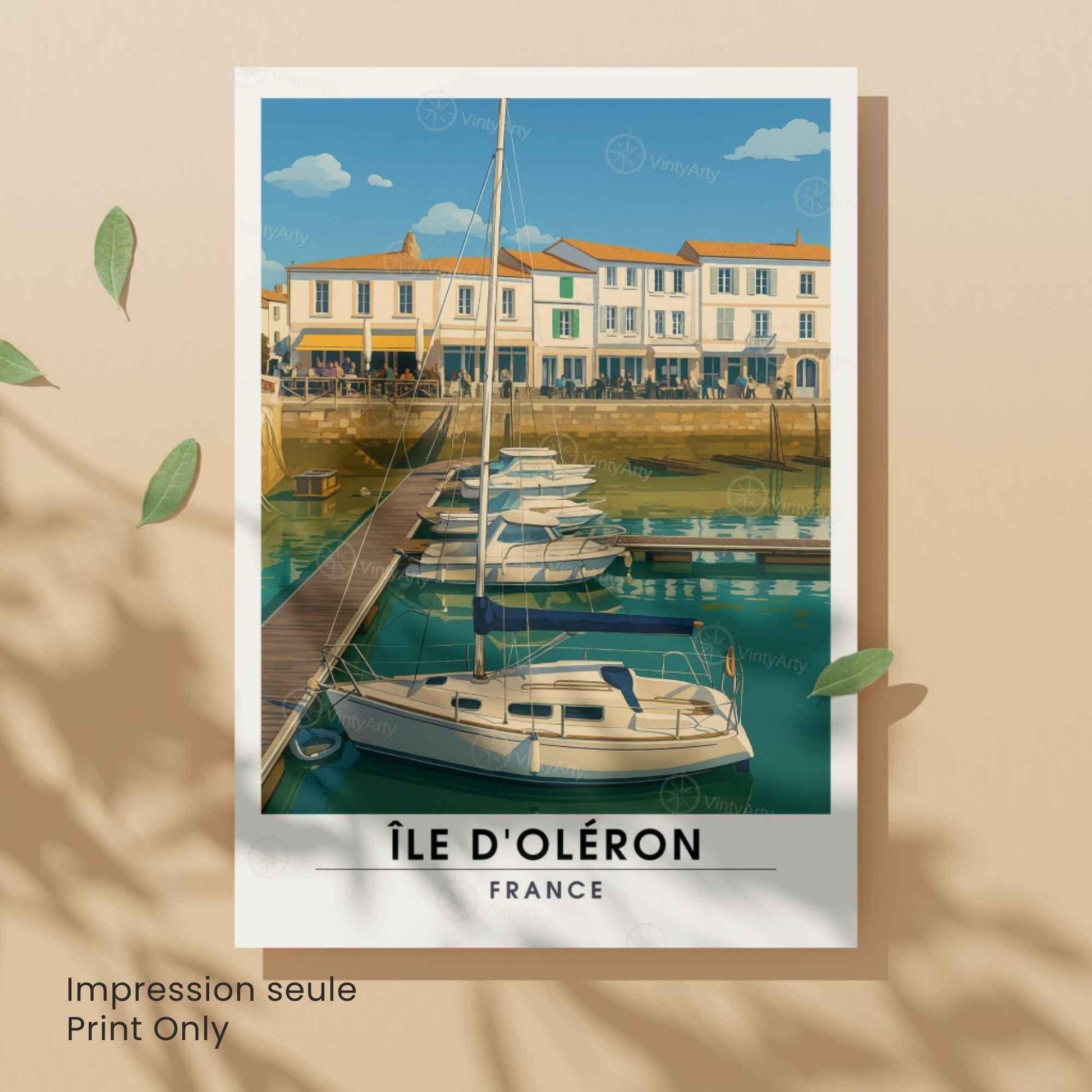 Affiche Île d’Oléron – Port & Voiliers | Affiche Charente-Maritime – Côte Atlantique