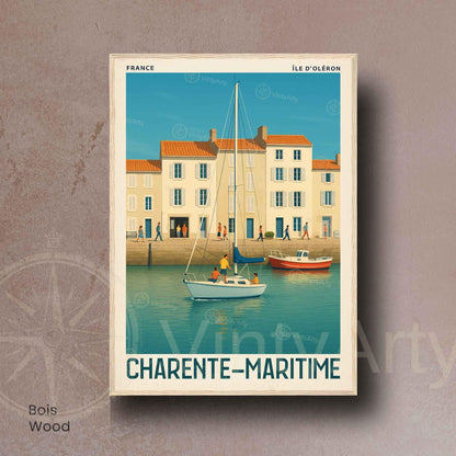 Affiche Île d’Oléron – Charente-Maritime | Affiche Vintage Côte Atlantique – France