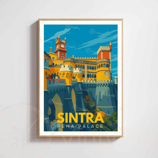 Affiche Sintra – Palais de Pena | Affiche Portugal Vintage & Art de Voyage