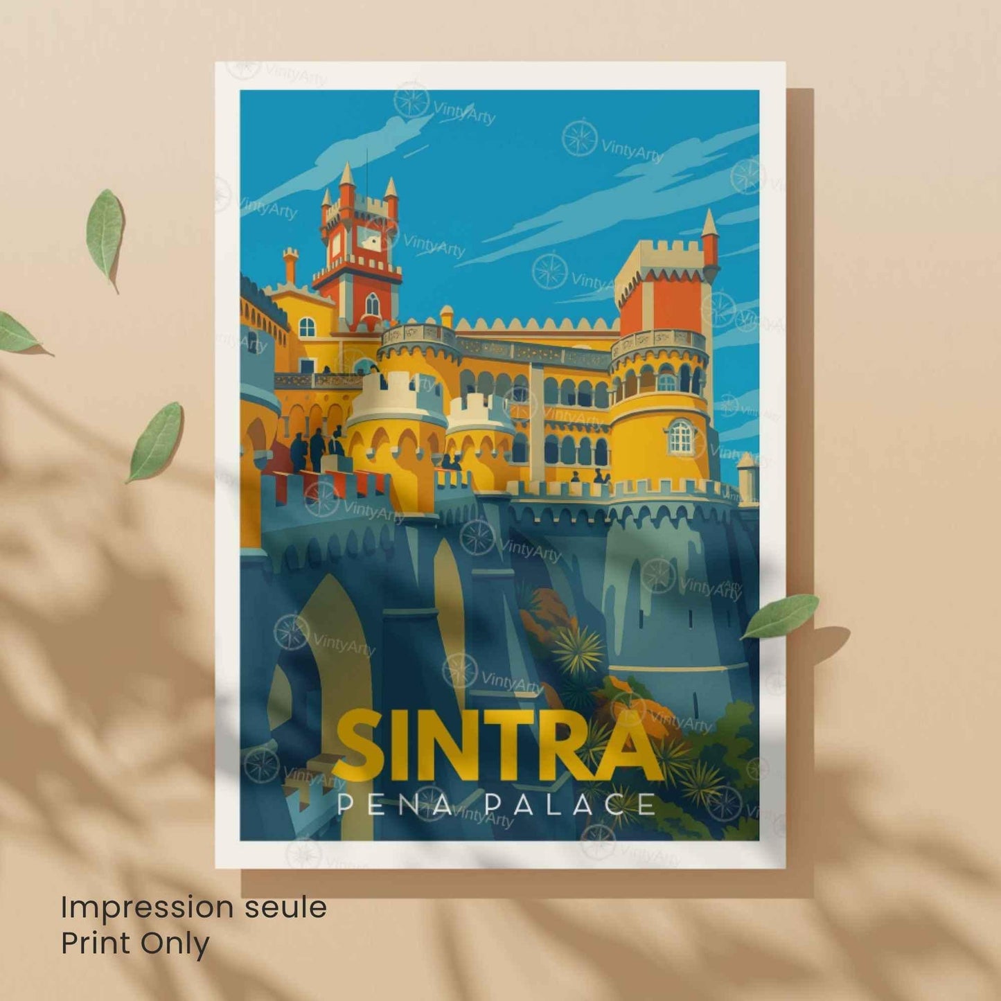 Affiche Sintra – Palais de Pena | Affiche Portugal Vintage & Art de Voyage