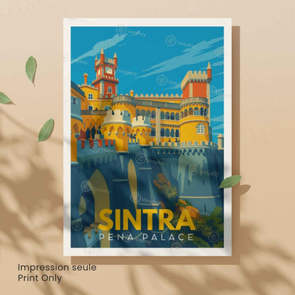 Affiche Sintra – Palais de Pena | Affiche Portugal Vintage & Art de Voyage