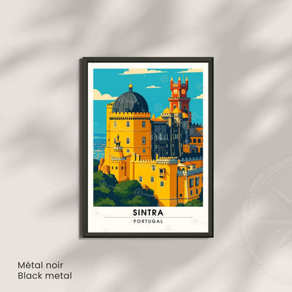 Affiche Sintra Portugal – Palais de Pena | Affiche de Voyage Vintage & Architecture Colorée