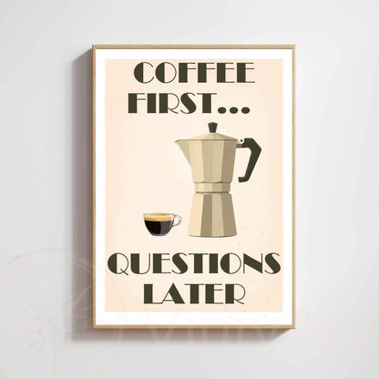 Affiche café – moka | Affiche Café Humoristique Vintage | Décoration Cuisine