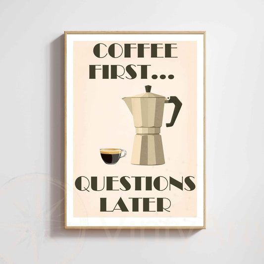 Affiche café – moka | Affiche Café Humoristique Vintage | Décoration Cuisine