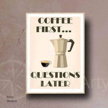 Affiche café – moka | Affiche Café Humoristique Vintage | Décoration Cuisine