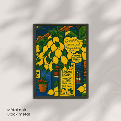 Affiche citron de Capri – Italie | Poster Côte Amalfitaine | Affiche citron