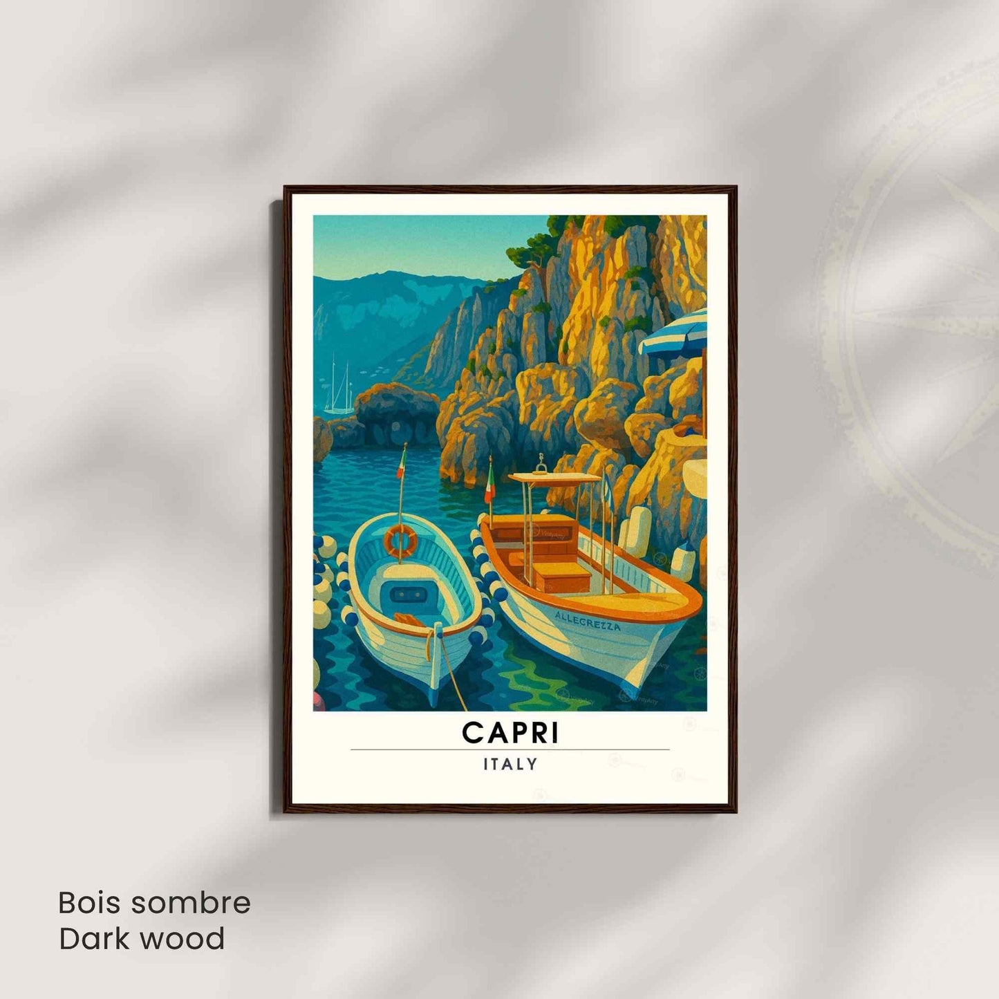 Affiche Capri – Italie | Poster Vintage Méditerranéen | Illustration Côte Amalfitaine