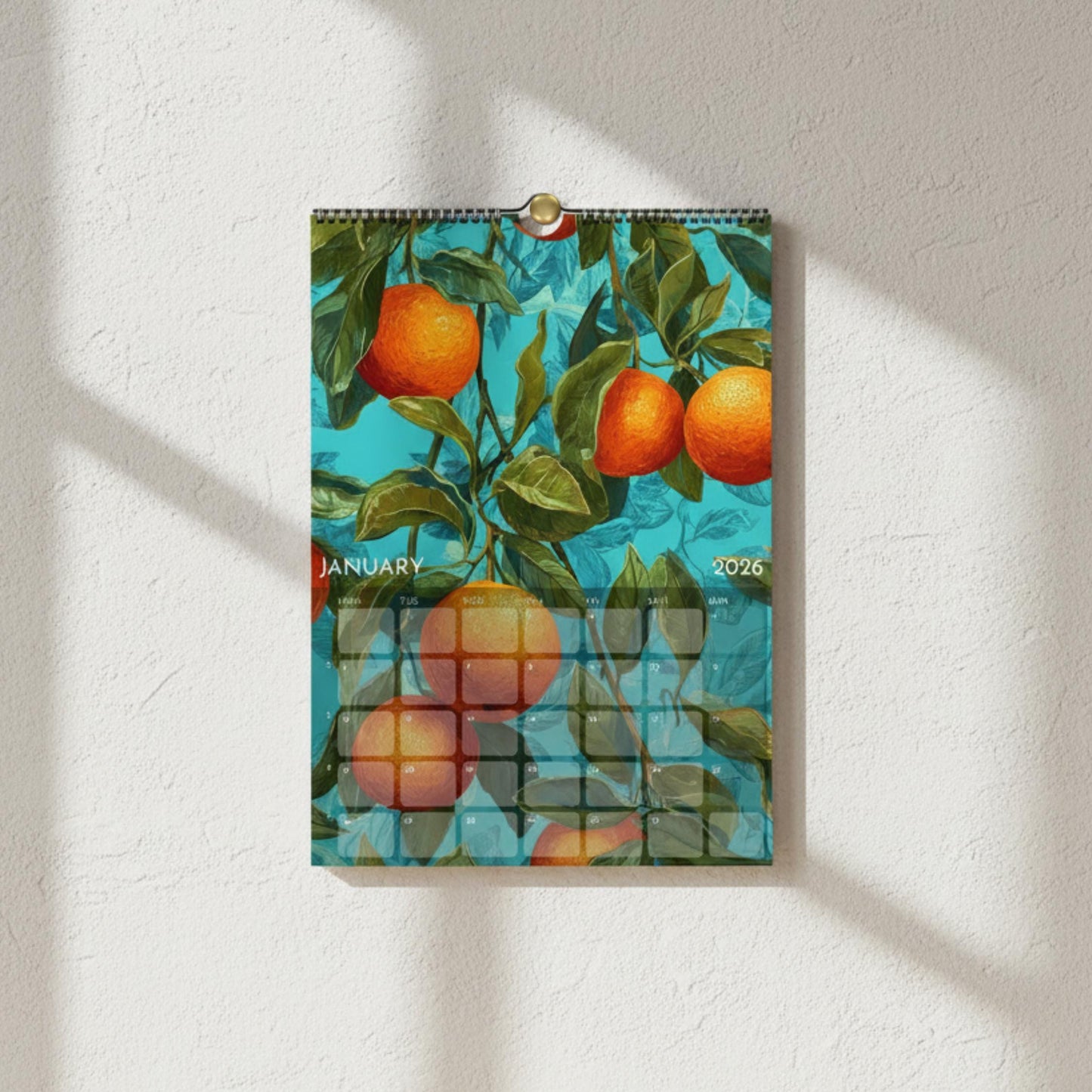 Calendrier 2026 Fruits | Calendrier Marché aux fruits | Cadeau cuisine et déco murale