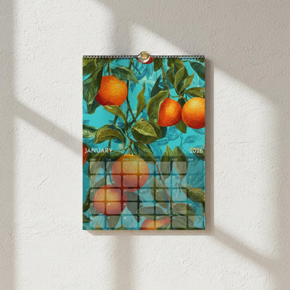 Calendrier 2026 Fruits | Calendrier Marché aux fruits | Cadeau cuisine et déco murale