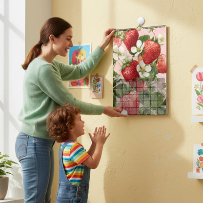 Calendrier 2026 Fruits | Calendrier Marché aux fruits | Cadeau cuisine et déco murale