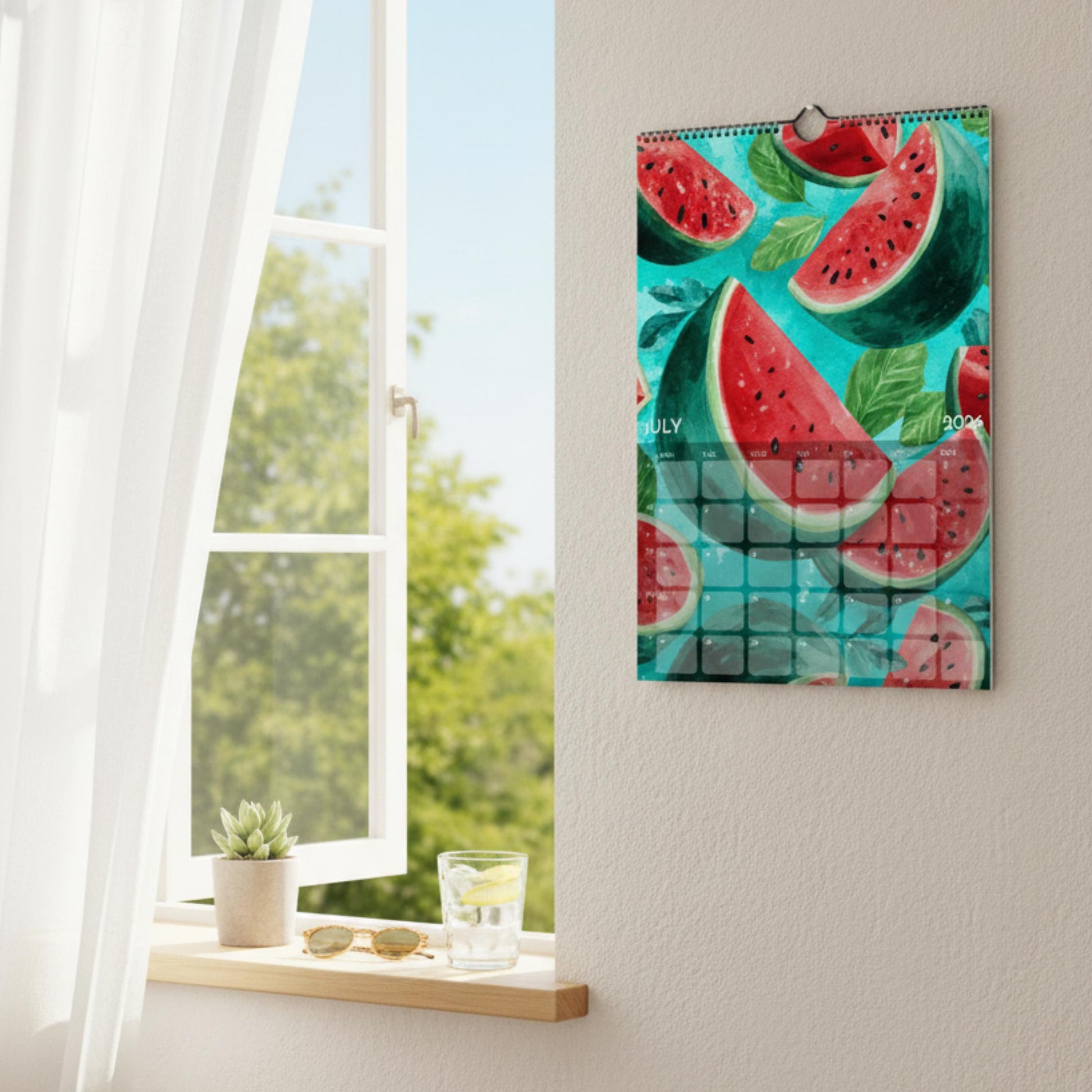 Calendrier 2026 Fruits | Calendrier Marché aux fruits | Cadeau cuisine et déco murale