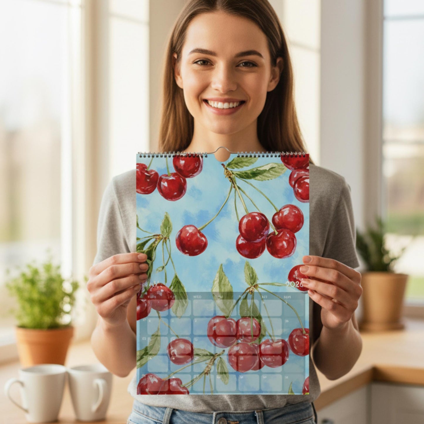 Calendrier 2026 Fruits | Calendrier Marché aux fruits | Cadeau cuisine et déco murale