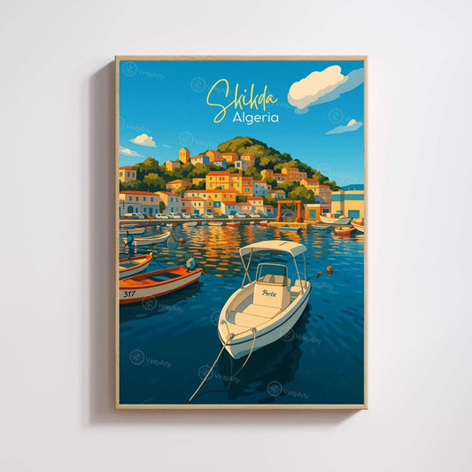 Affiche Skikda – Algérie | Affiche de voyage Algérie | Souvenir skikda