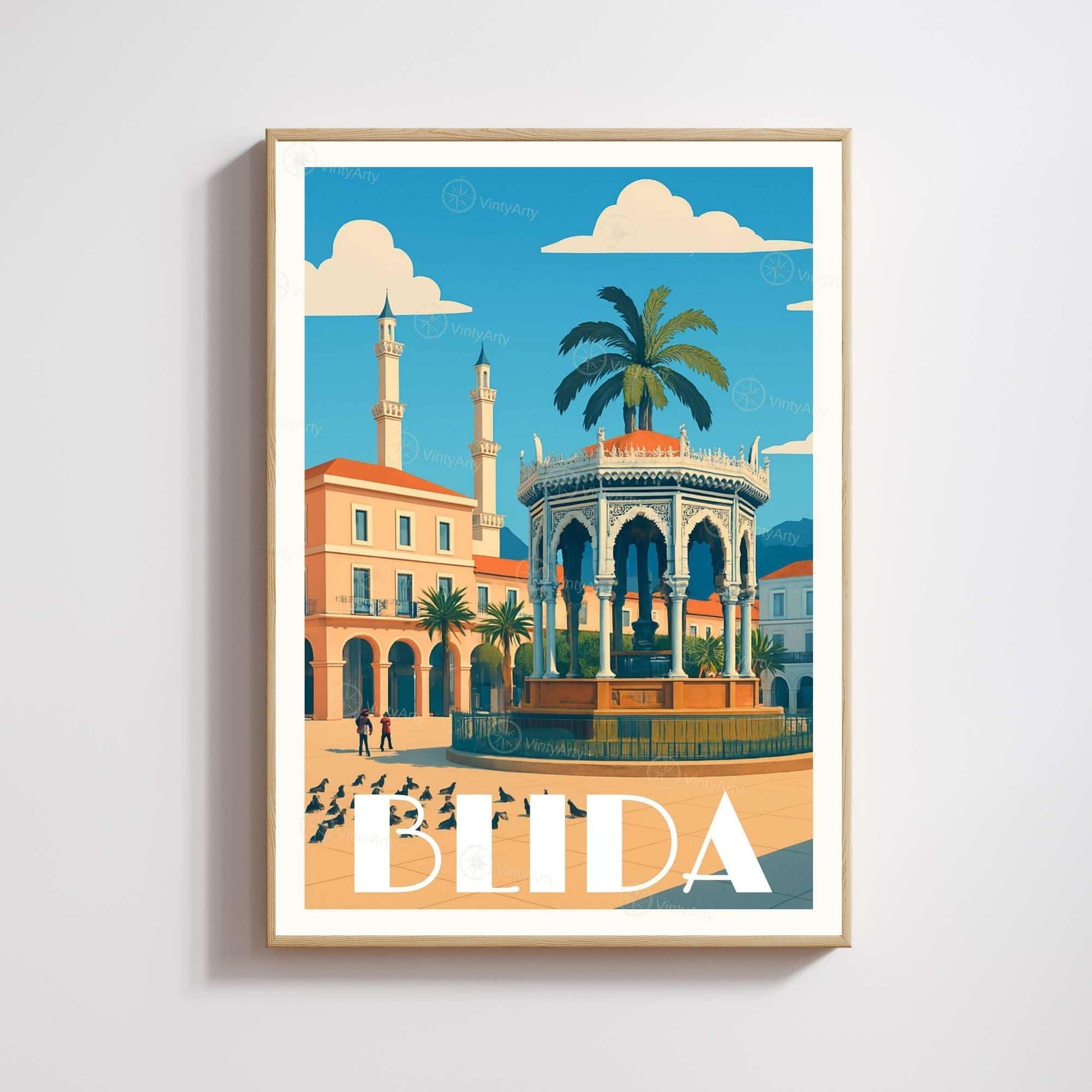 Affiche Blida | Affiche de voyage Algérie | L’élégance du cœur de l’Algérie
