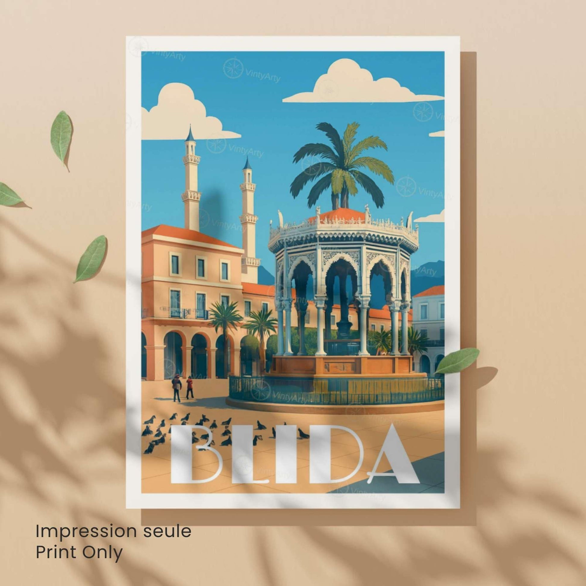 Affiche Blida | Affiche de voyage Algérie | L’élégance du cœur de l’Algérie
