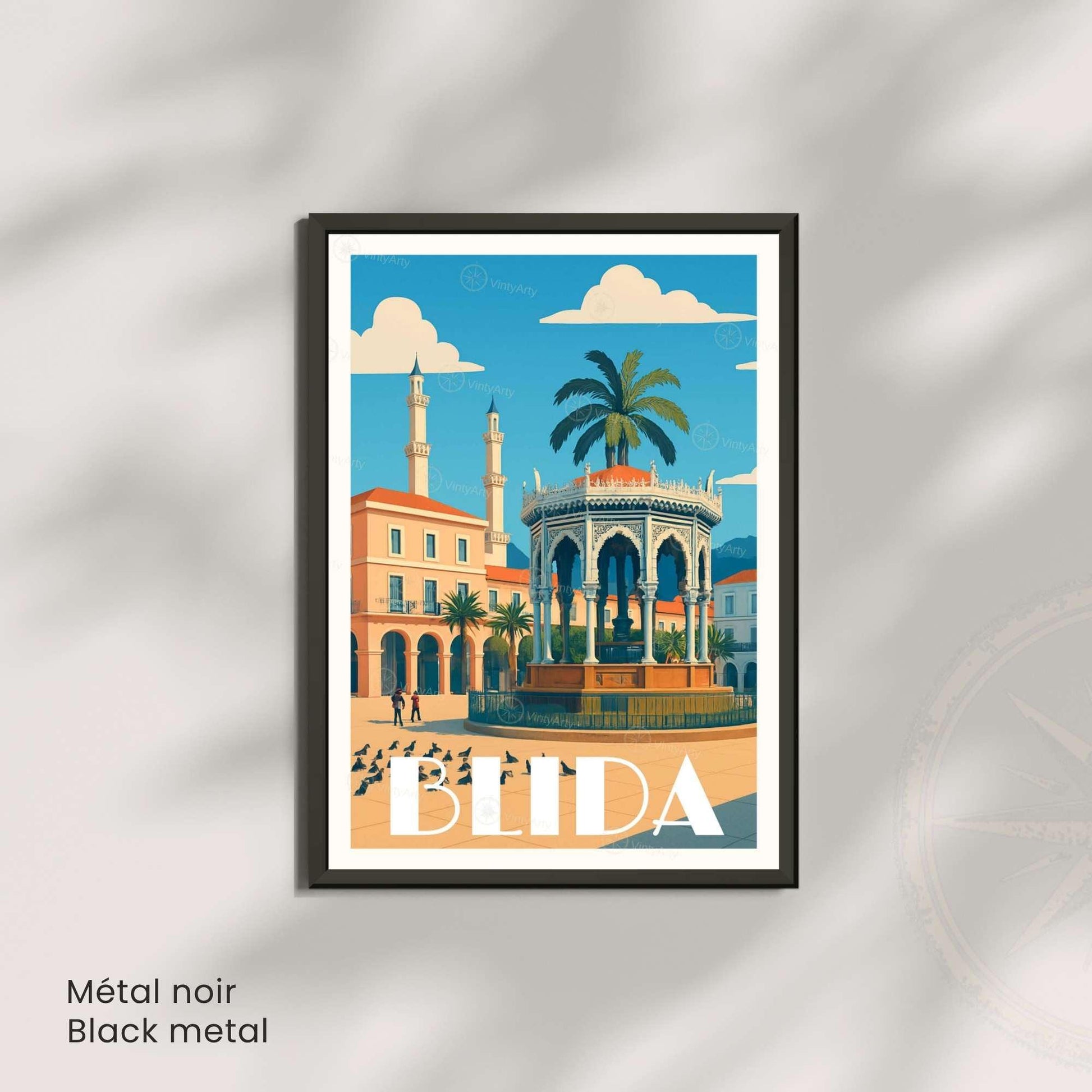 Affiche Blida | Affiche de voyage Algérie | L’élégance du cœur de l’Algérie