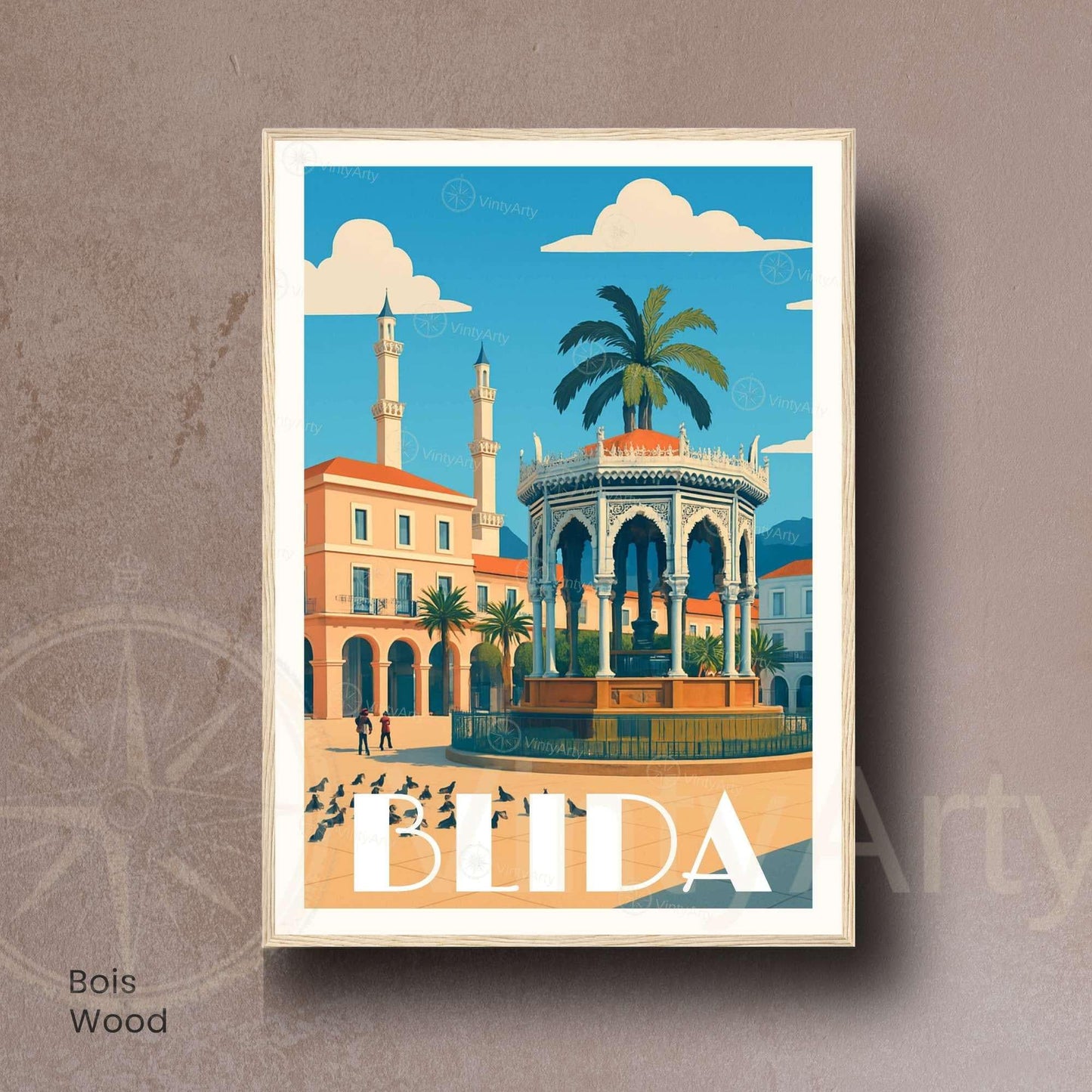 Affiche Blida | Affiche de voyage Algérie | L’élégance du cœur de l’Algérie