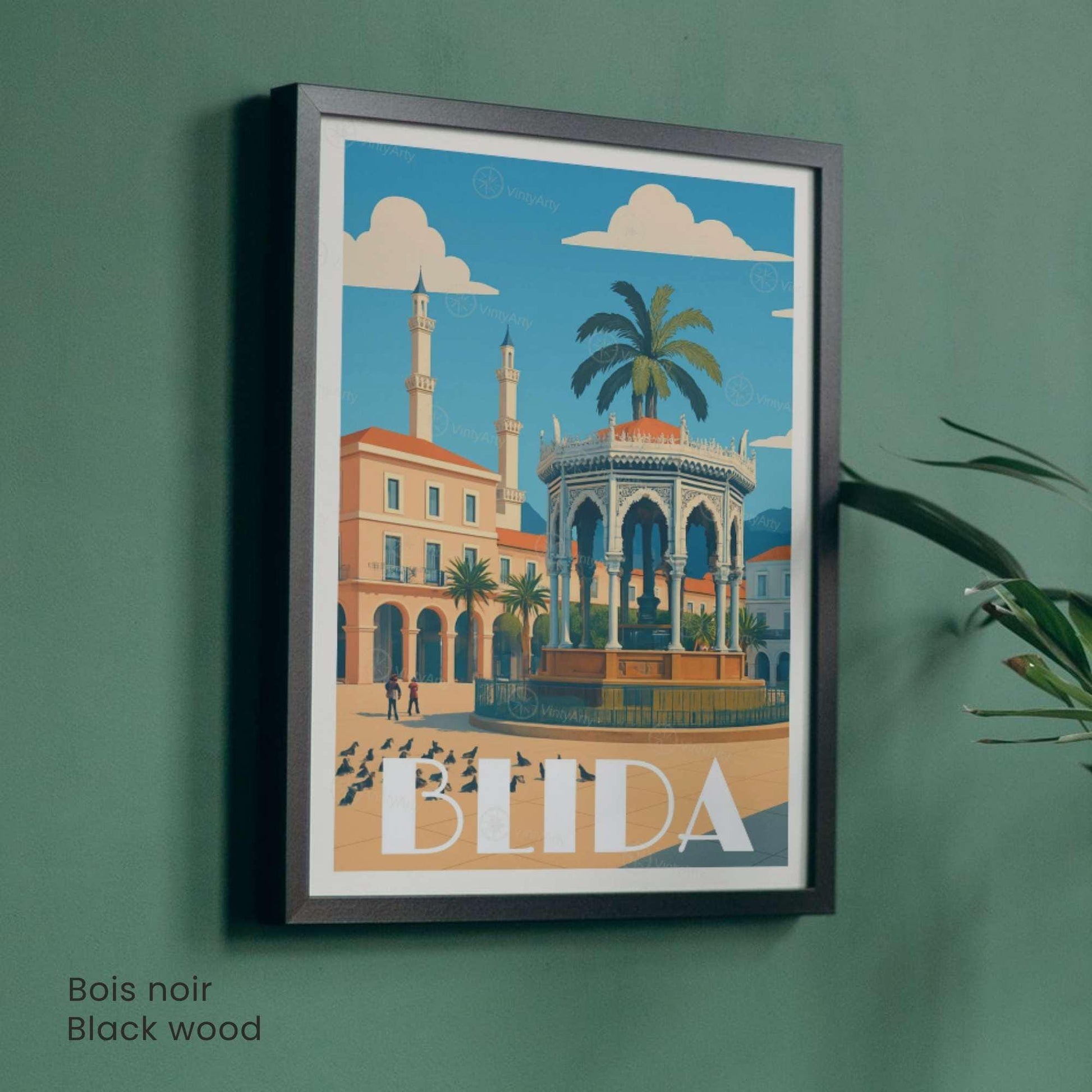 Affiche Blida | Affiche de voyage Algérie | L’élégance du cœur de l’Algérie